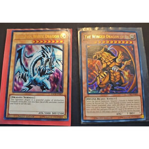 Blue-Eyes White Dragon + Winged Dragon of Ra 1996 Holo Limited Yugioh 2 CARDS NM